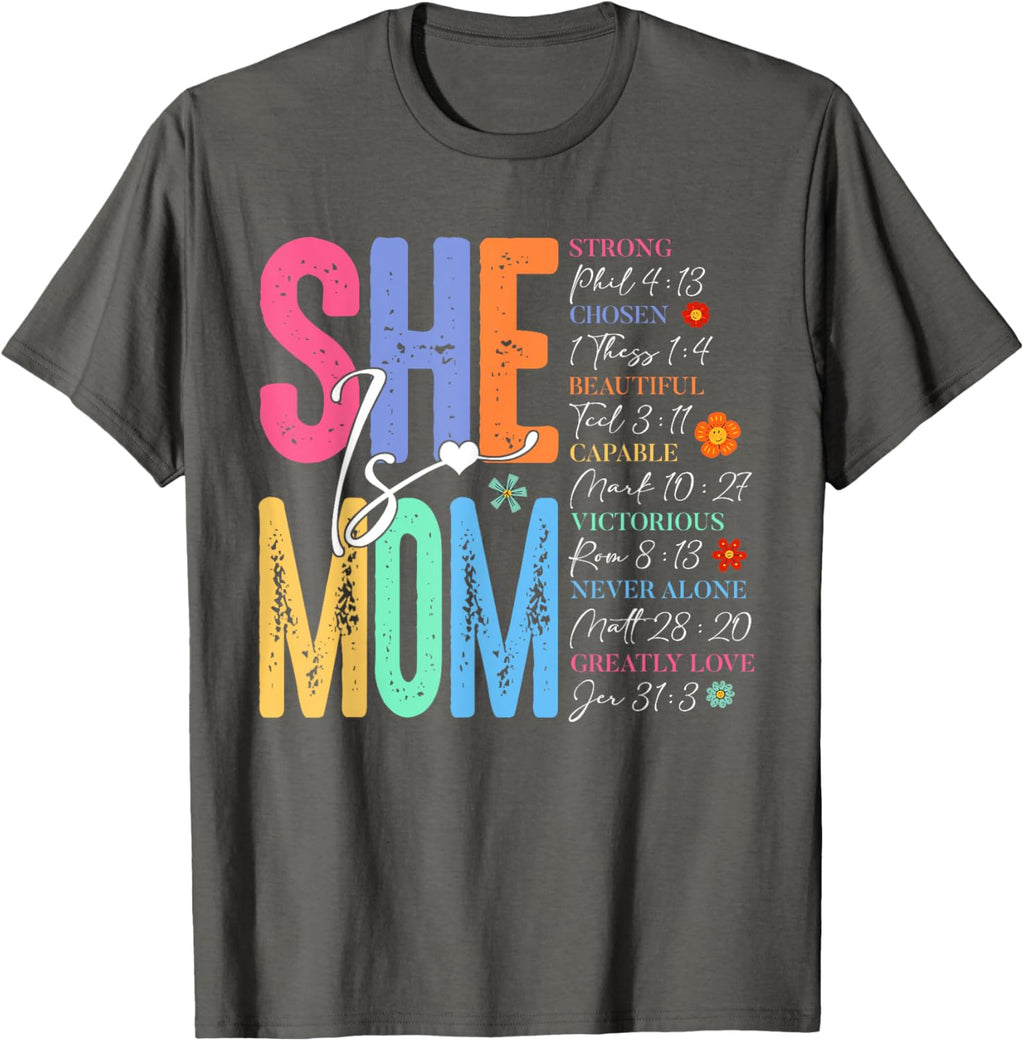 She Is Mom Christian Mother's Day Jesus Mama Religious Women