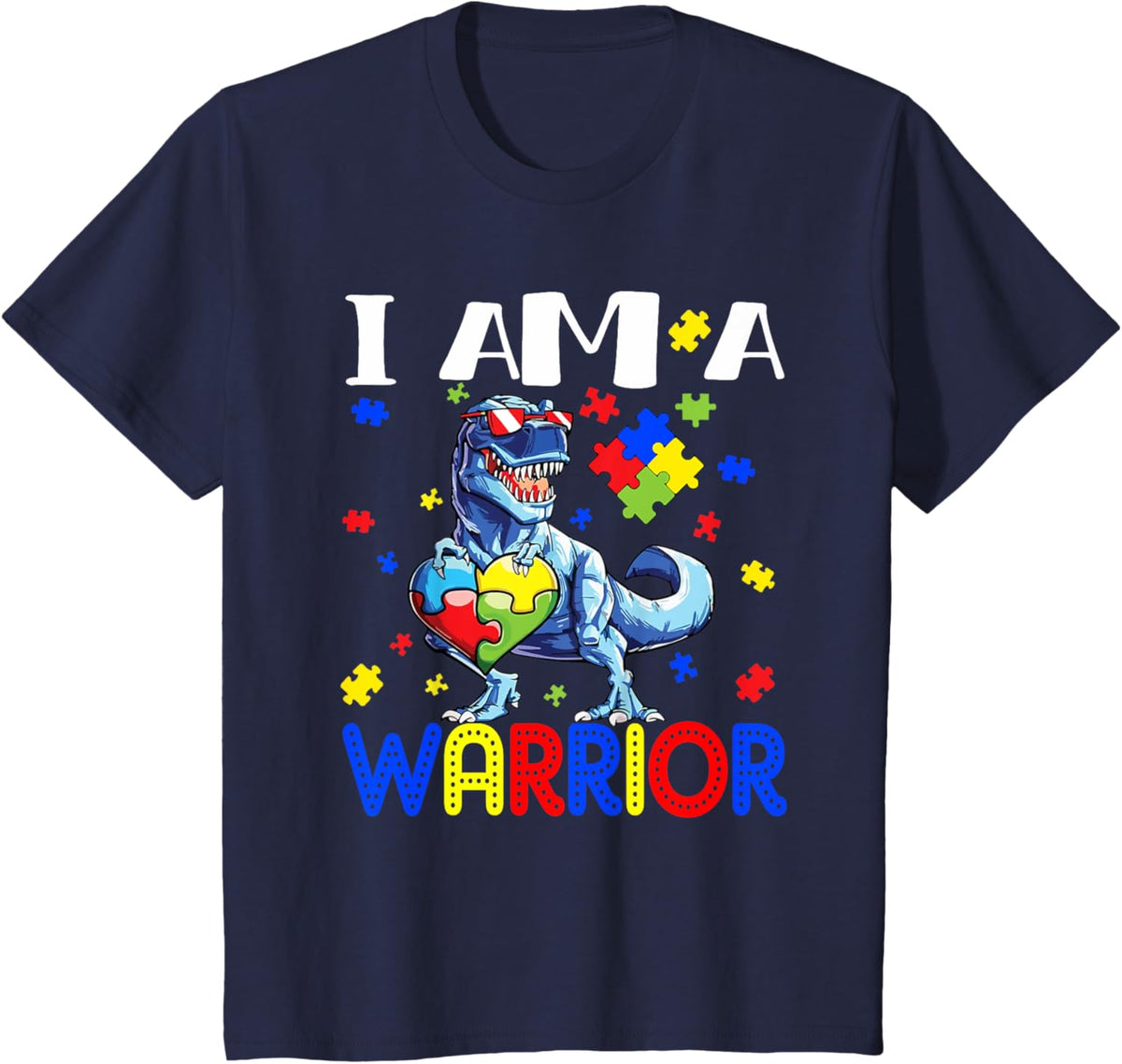 I Am A Warrior Autism Boys Family Dinosaur Autism Awareness