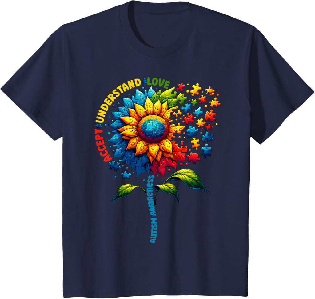 Autism Awareness Sunflower Men Women kids Autism Sunflower