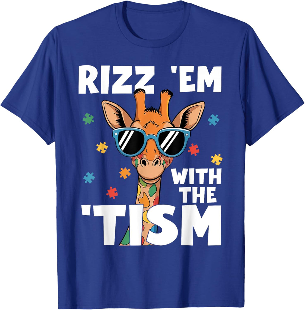 Rizz em with the tism Autism Giraffe Funny Autism Awareness