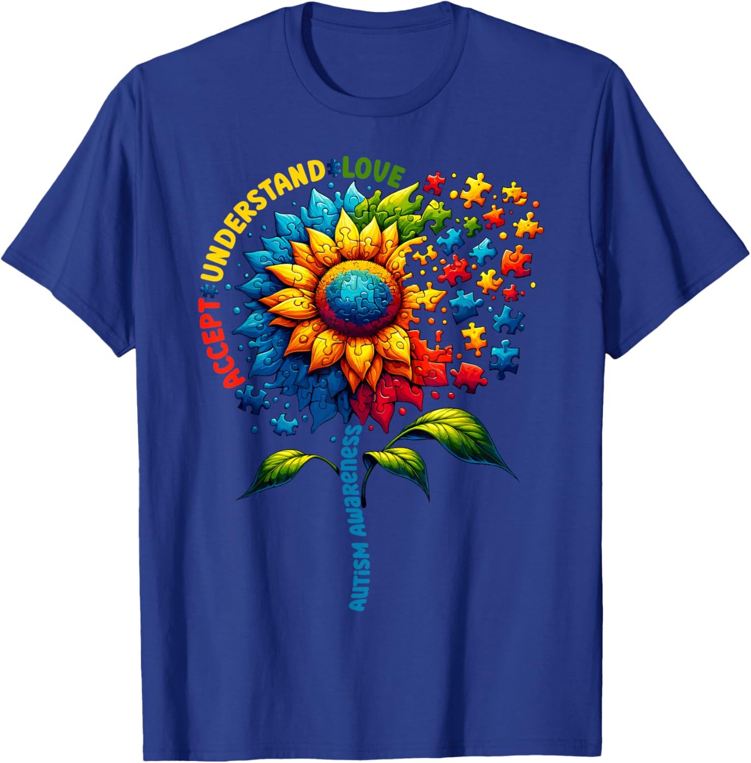 Autism Awareness Sunflower Men Women kids Autism Sunflower