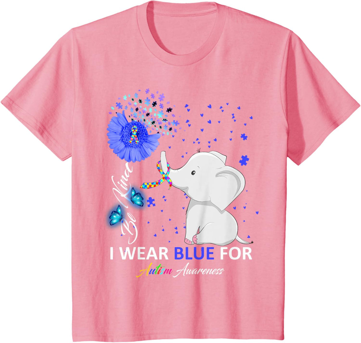 I Wear Blue Autism Awareness - Elephant Autism Awareness