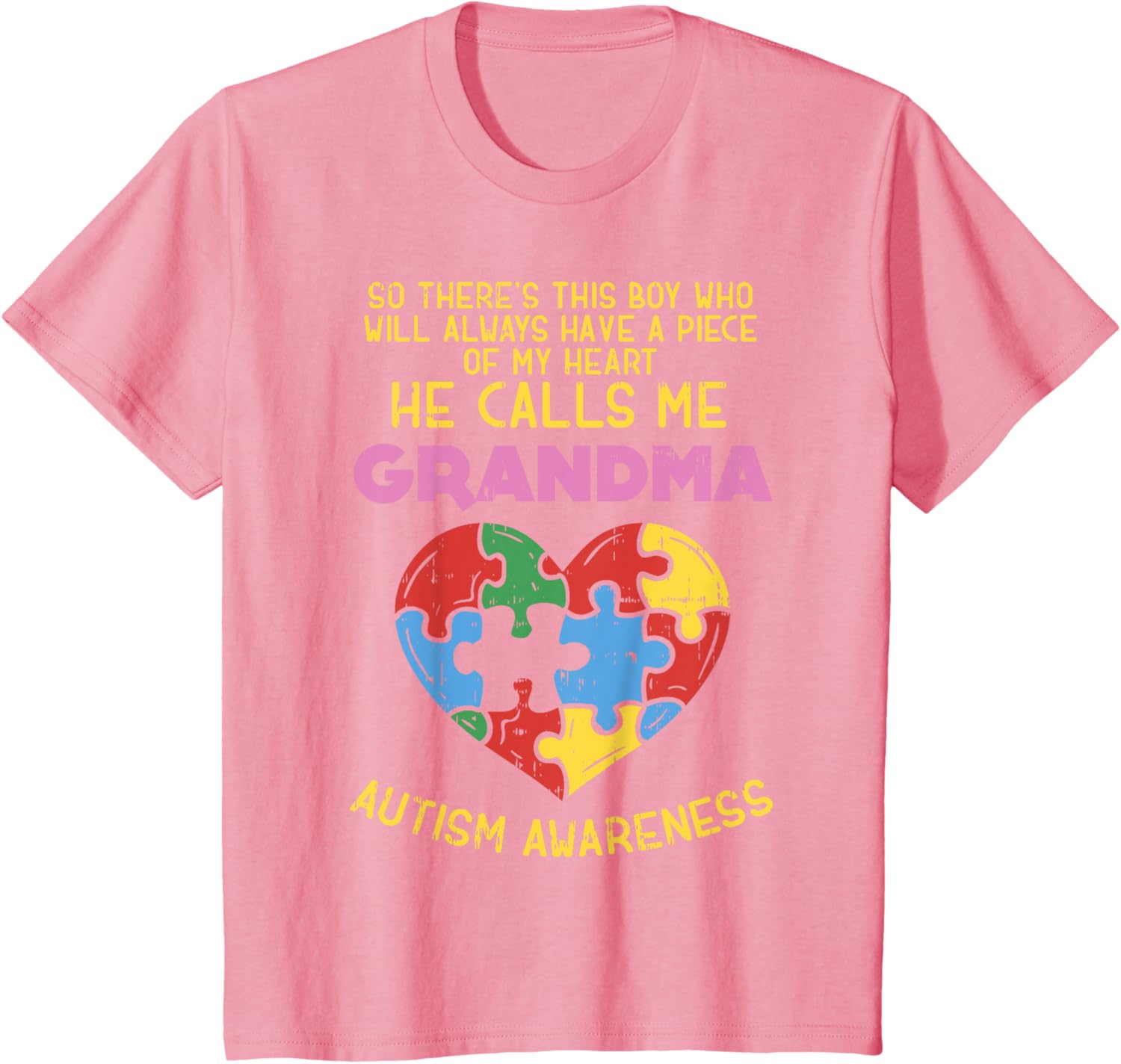 Grandma Autism Awareness Shirt Austistic Boy Piece My Heart