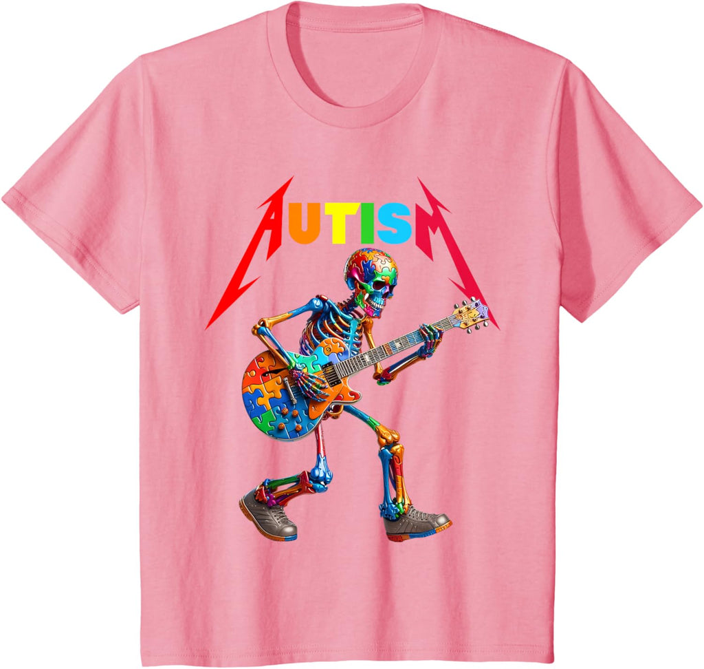 Autism Skeleton Guitar Rock Puzzle Music Autism Awareness