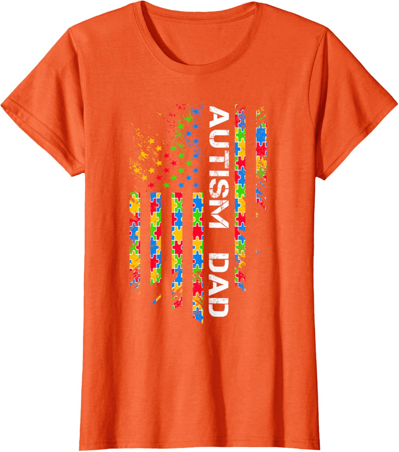 Autism Dad Awareness American Flag USA