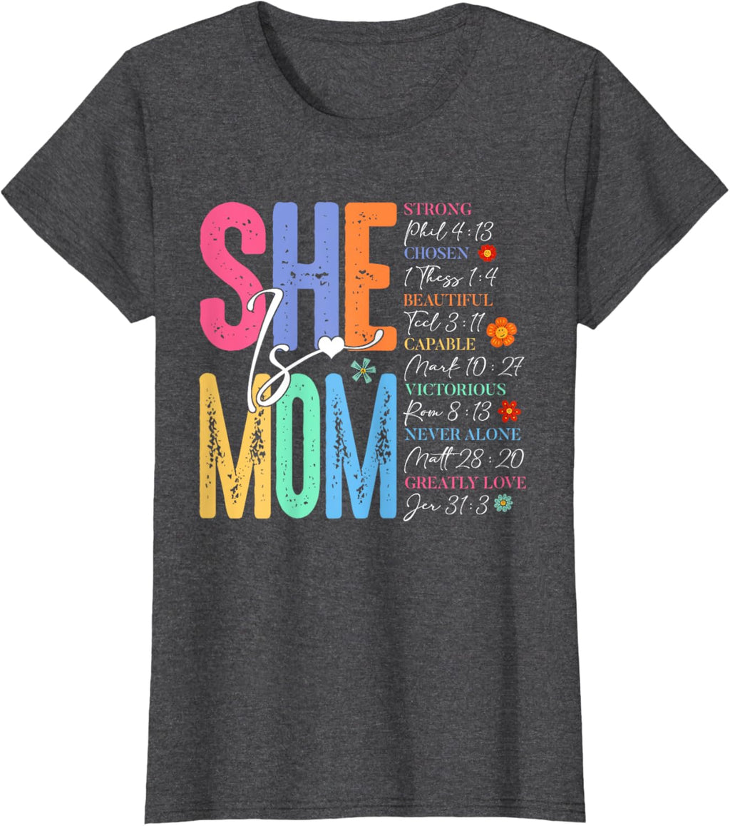 She Is Mom Christian Mother's Day Jesus Mama Religious Women