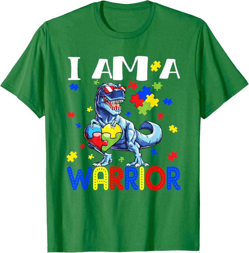 I Am A Warrior Autism Boys Family Dinosaur Autism Awareness