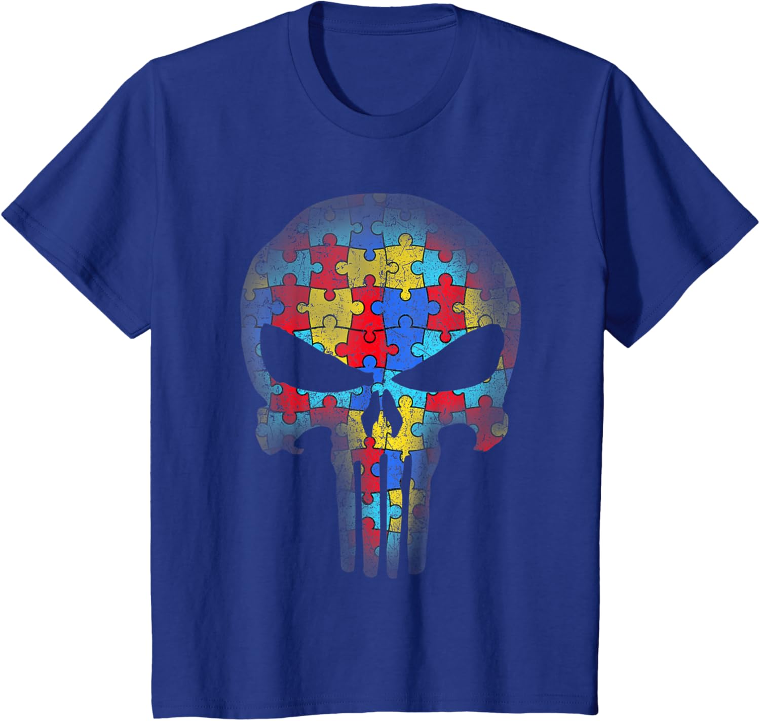 Skull Autism Awareness Puzzle Piece Mens Womens Kids