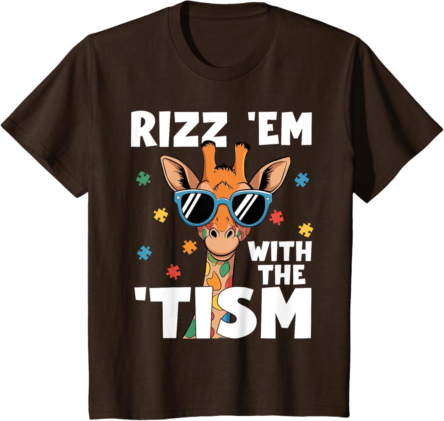 Rizz em with the tism Autism Giraffe Funny Autism Awareness