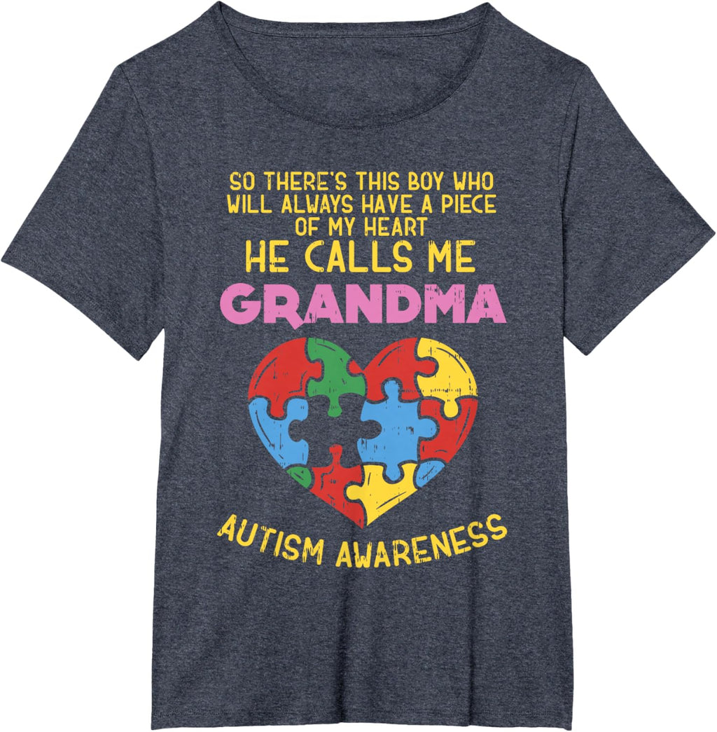 Grandma Autism Awareness Shirt Austistic Boy Piece My Heart