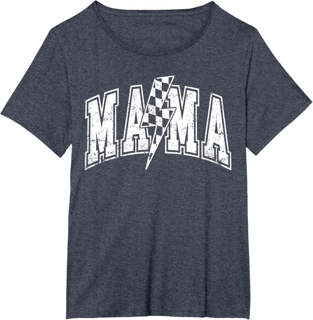 Mama Lightning Bolt Checkered Varsity Mom Women Mother's Day Mother Shirt