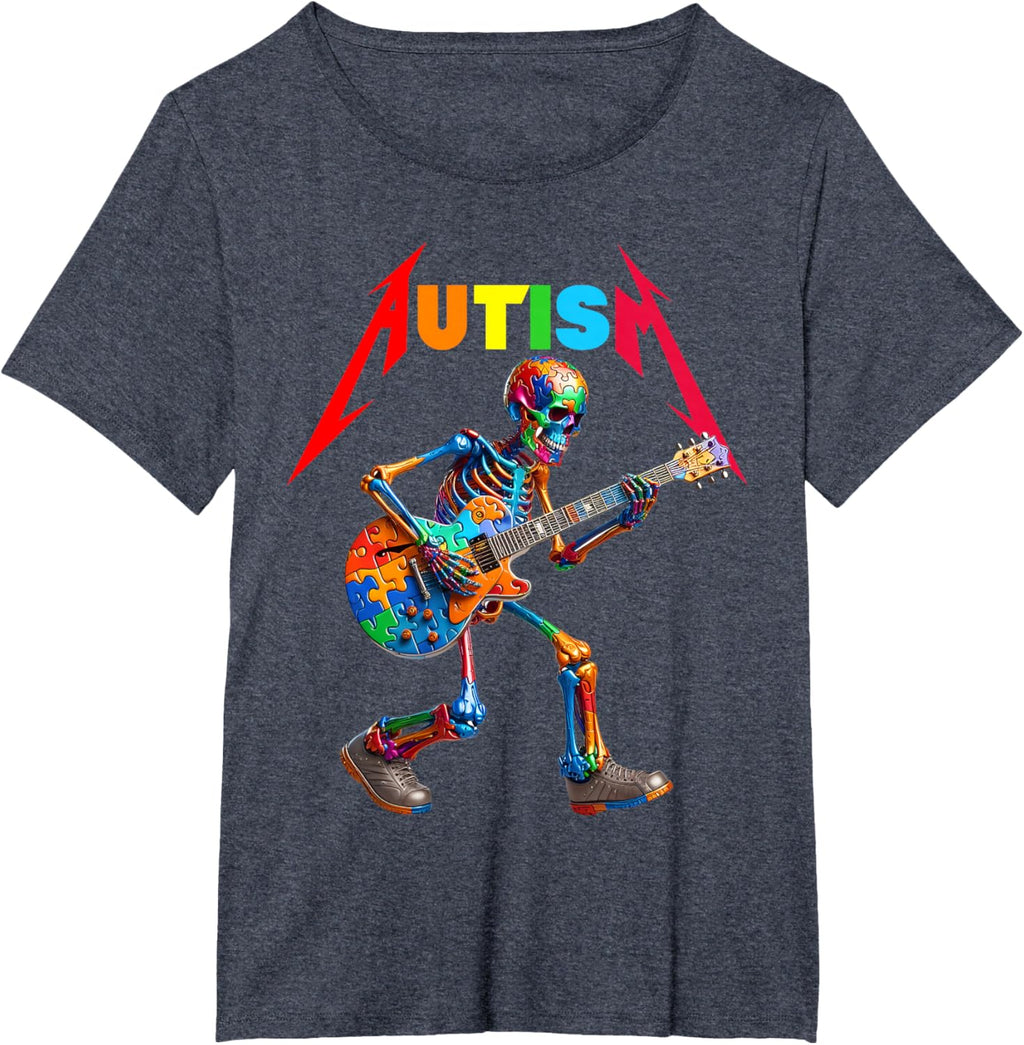 Autism Skeleton Guitar Rock Puzzle Music Autism Awareness