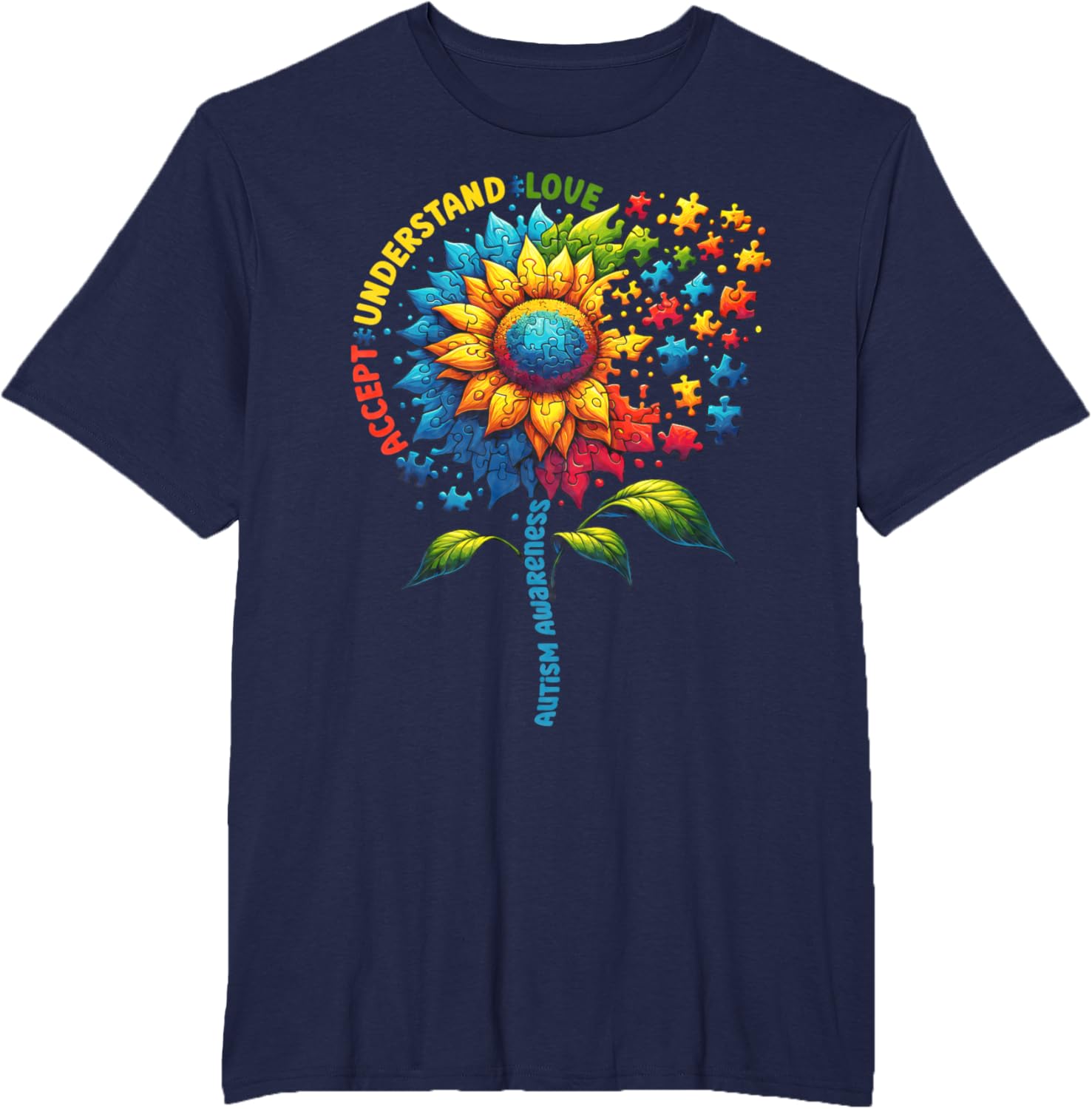 Autism Awareness Sunflower Men Women kids Autism Sunflower