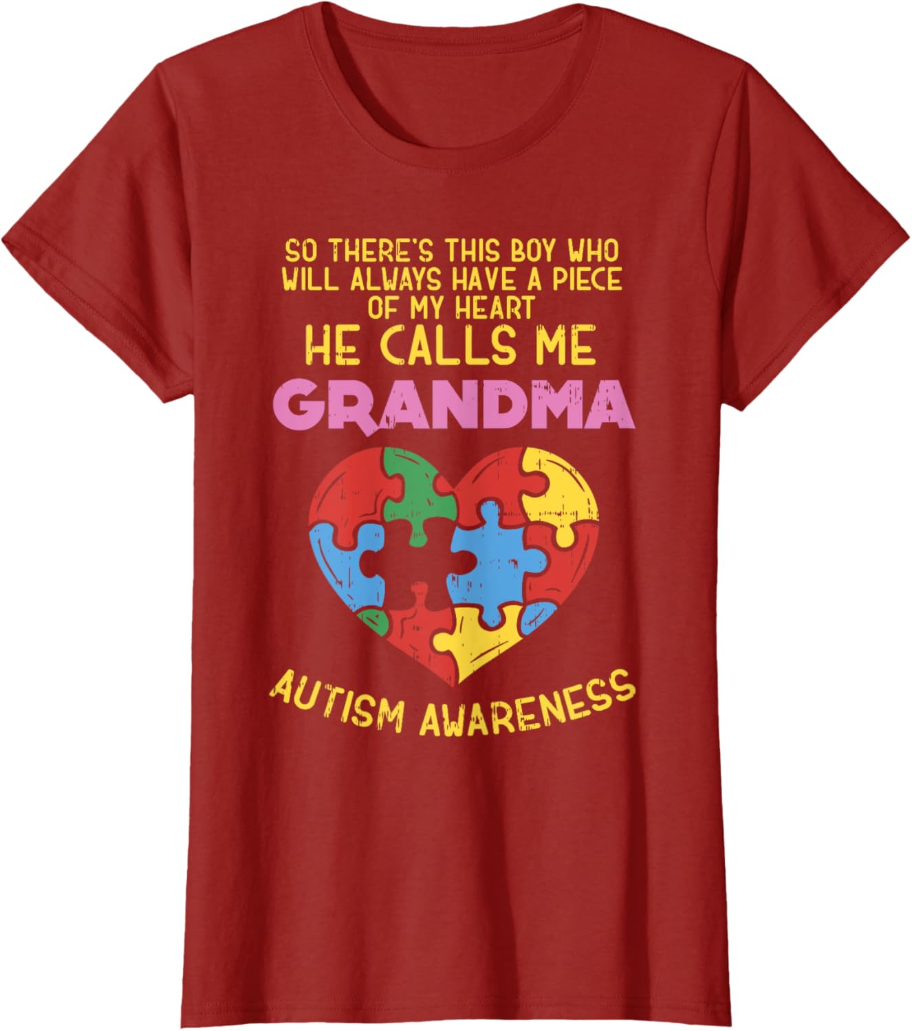 Grandma Autism Awareness Shirt Austistic Boy Piece My Heart