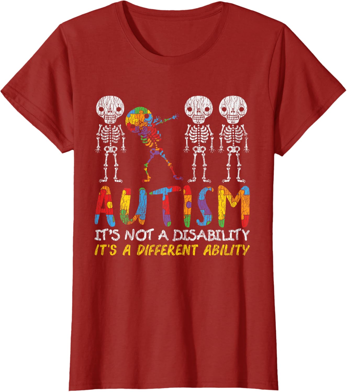 Autism Awerness - Skeleton Dabbing Autistic Kids Awareness