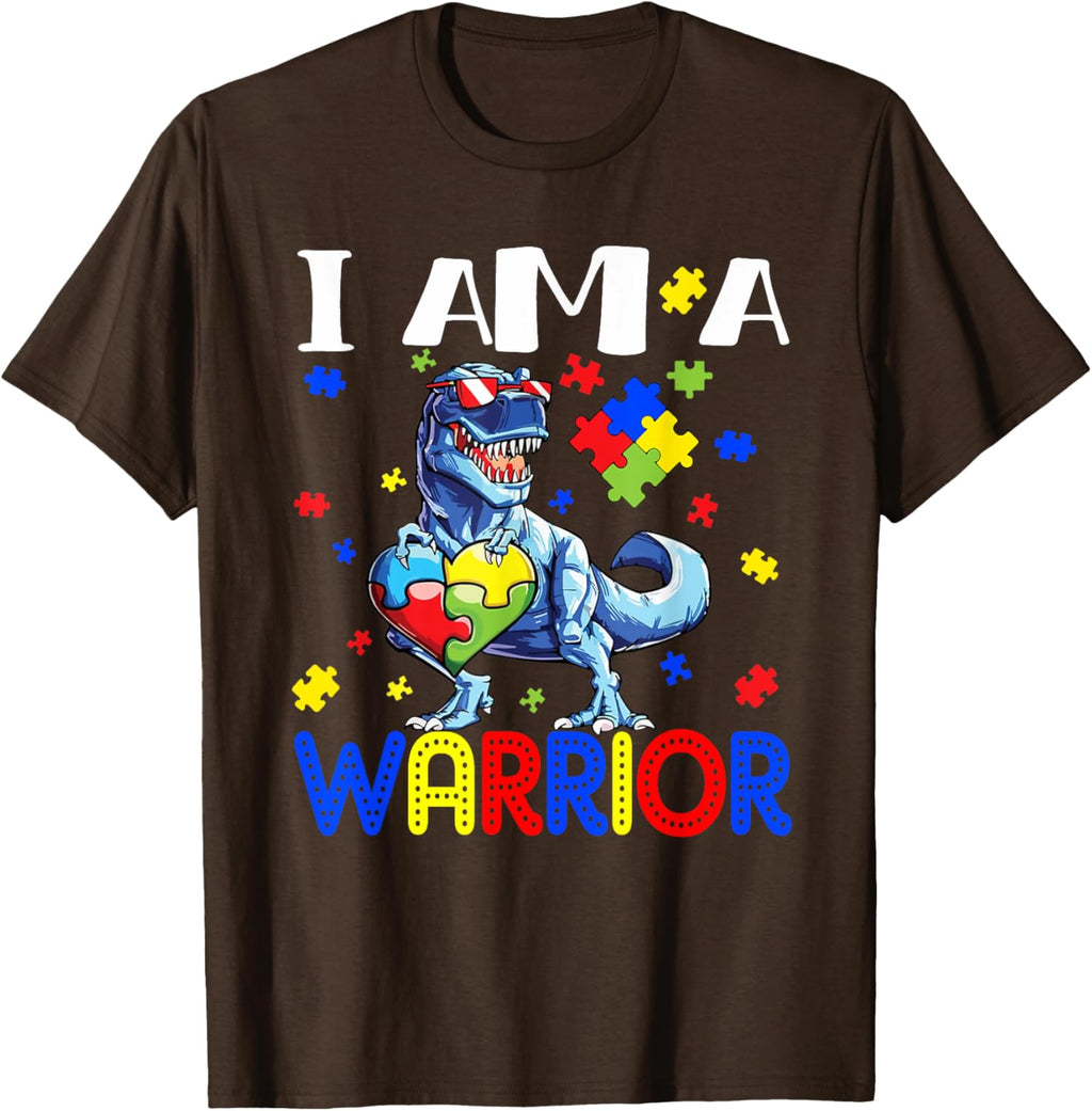 I Am A Warrior Autism Boys Family Dinosaur Autism Awareness