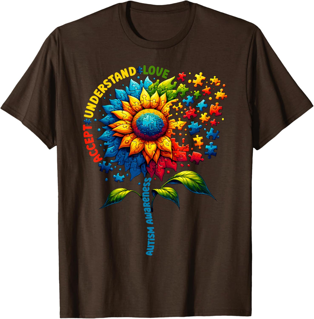 Autism Awareness Sunflower Men Women kids Autism Sunflower