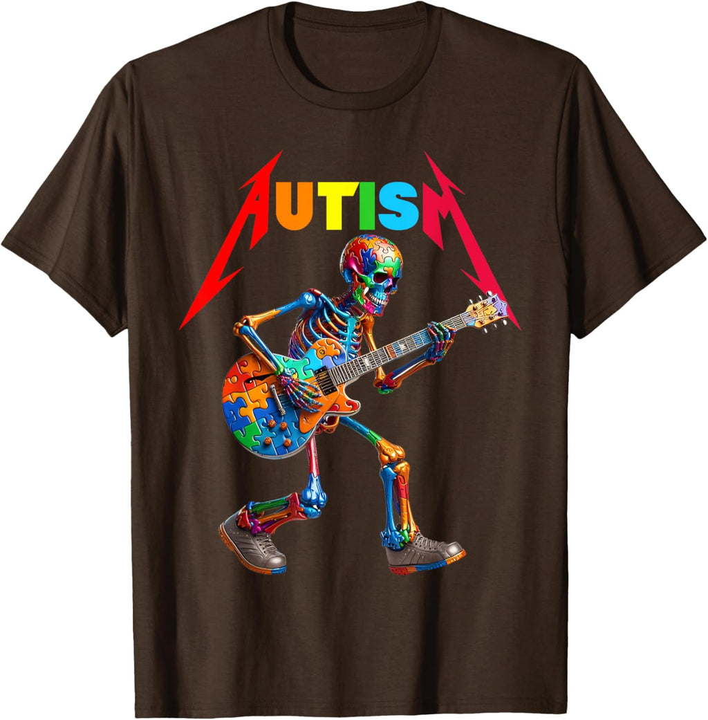 Autism Skeleton Guitar Rock Puzzle Music Autism Awareness