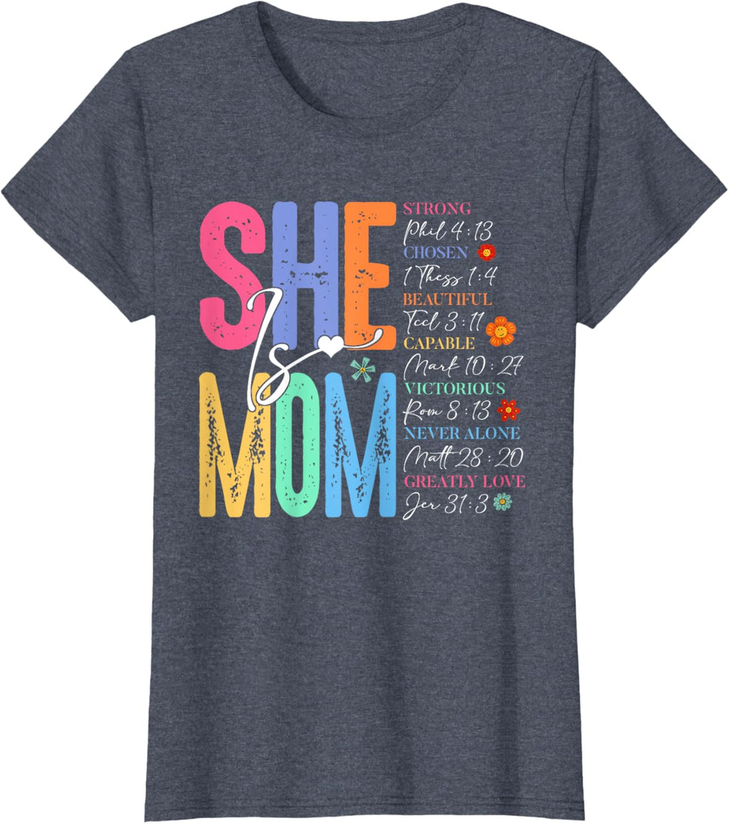She Is Mom Christian Mother's Day Jesus Mama Religious Women
