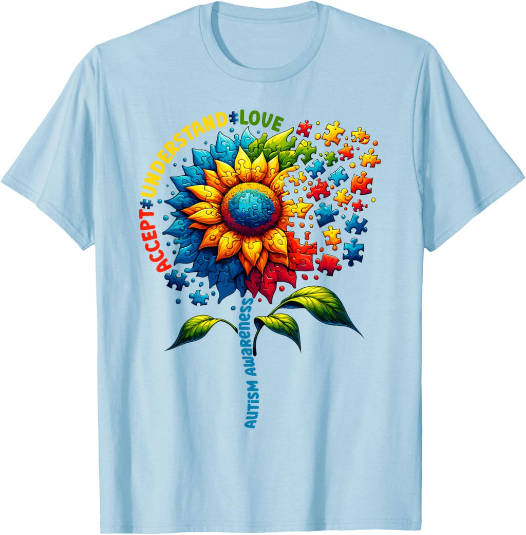 Autism Awareness Sunflower Men Women kids Autism Sunflower