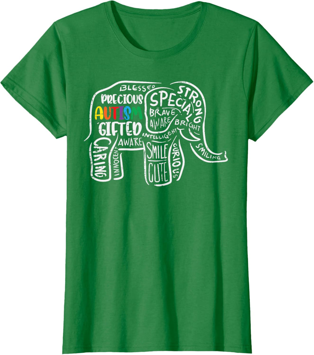 Autism Awareness Elephant Acceptance Autistic Men Women Kids