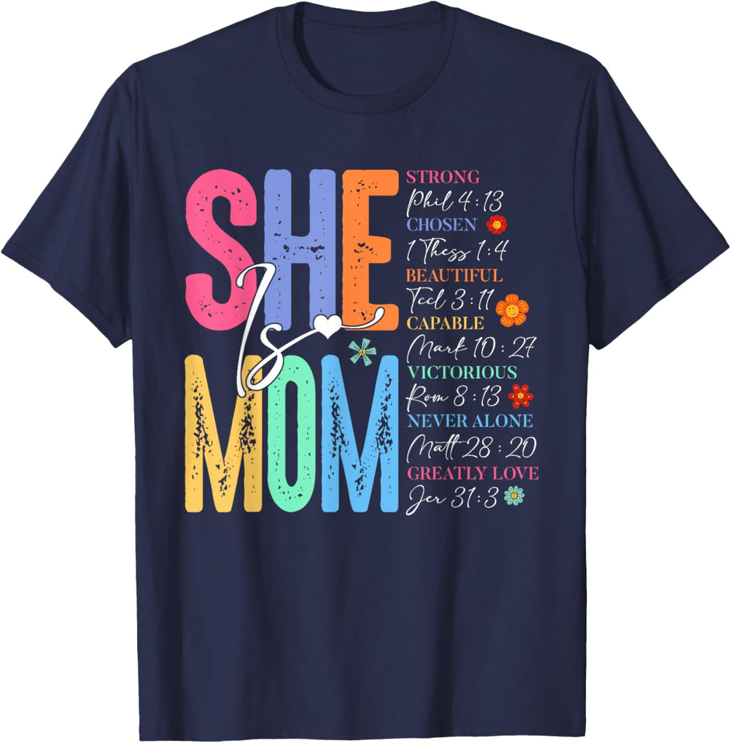 She Is Mom Christian Mother's Day Jesus Mama Religious Women