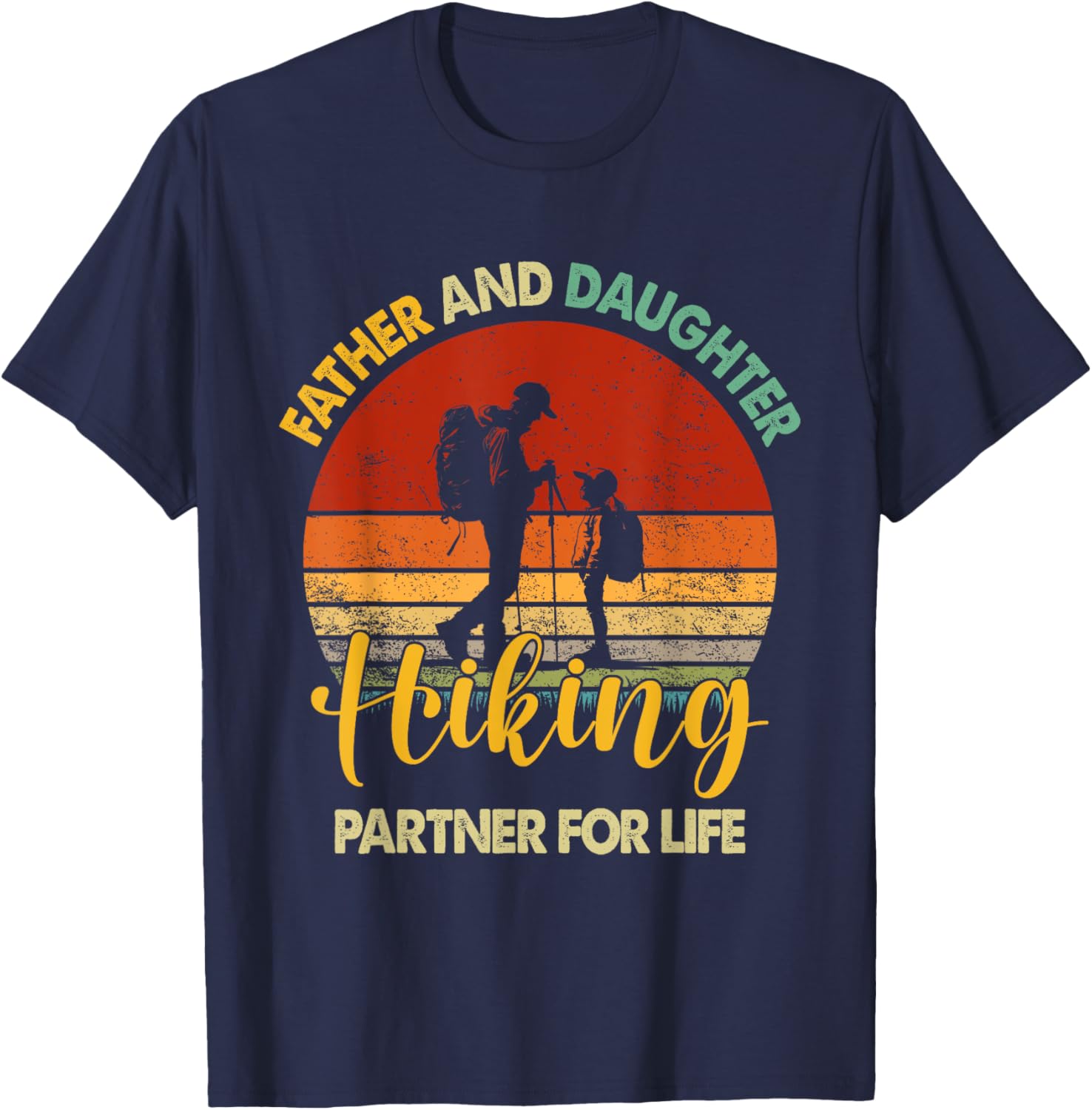 Retro Father Daughter Hiking Partner For Life Fathers Day