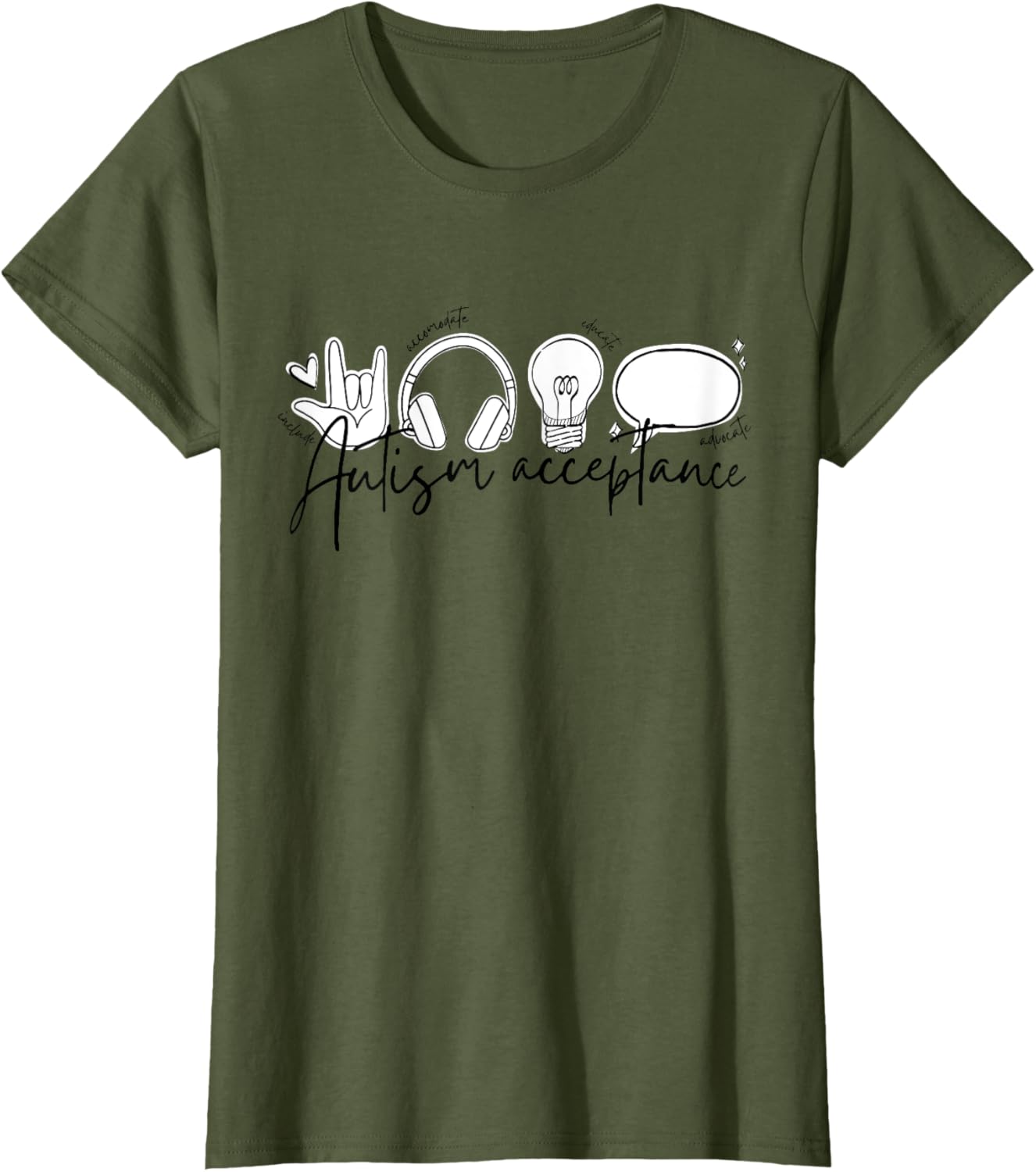 Autism Awareness Acceptance Shirt Support Mom Women Kid