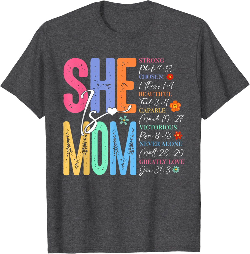 She Is Mom Christian Mother's Day Jesus Mama Religious Women