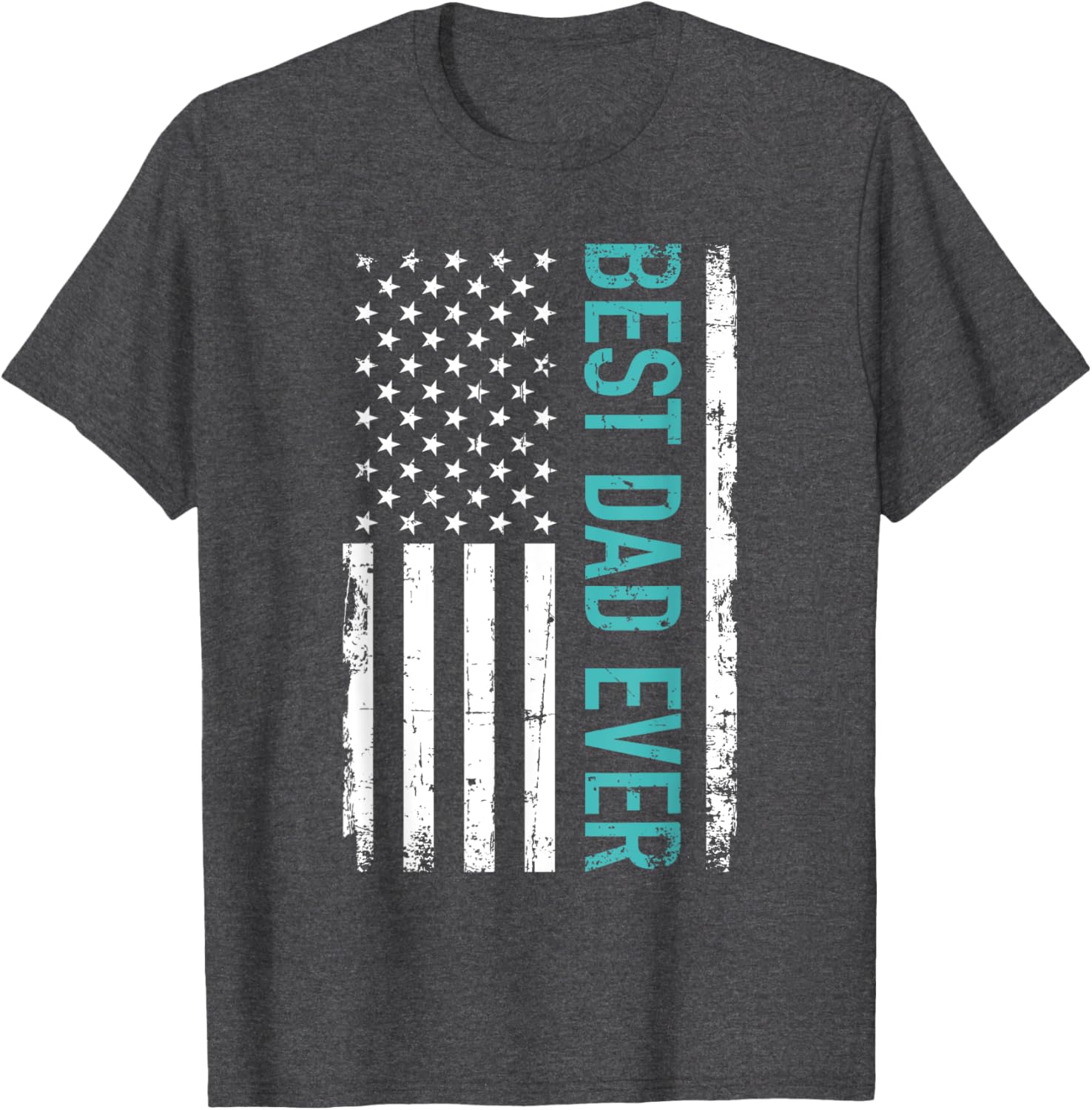 Father's day Best dad ever with US american flag Short Sleeve
