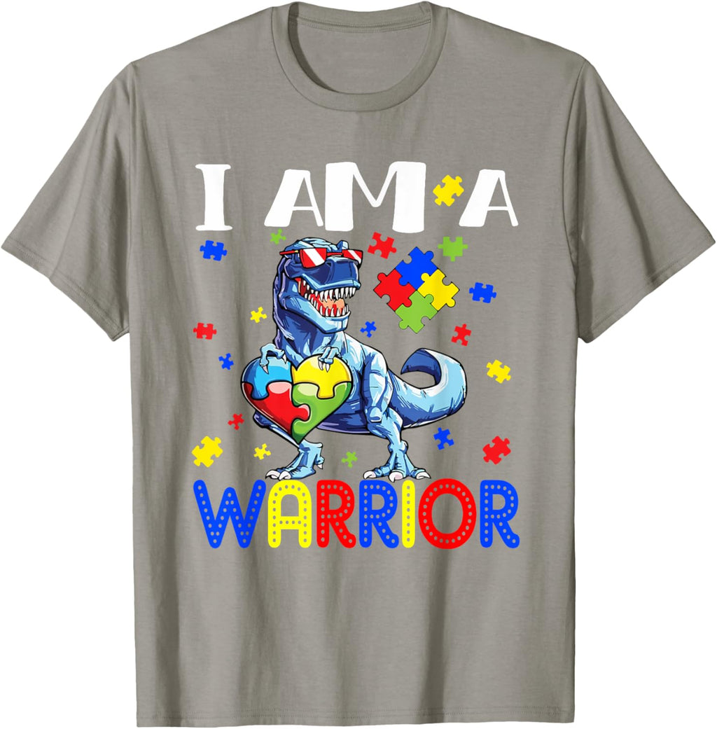 I Am A Warrior Autism Boys Family Dinosaur Autism Awareness