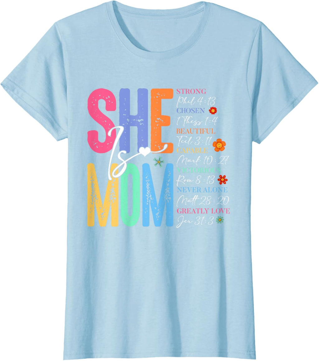 She Is Mom Christian Mother's Day Jesus Mama Religious Women