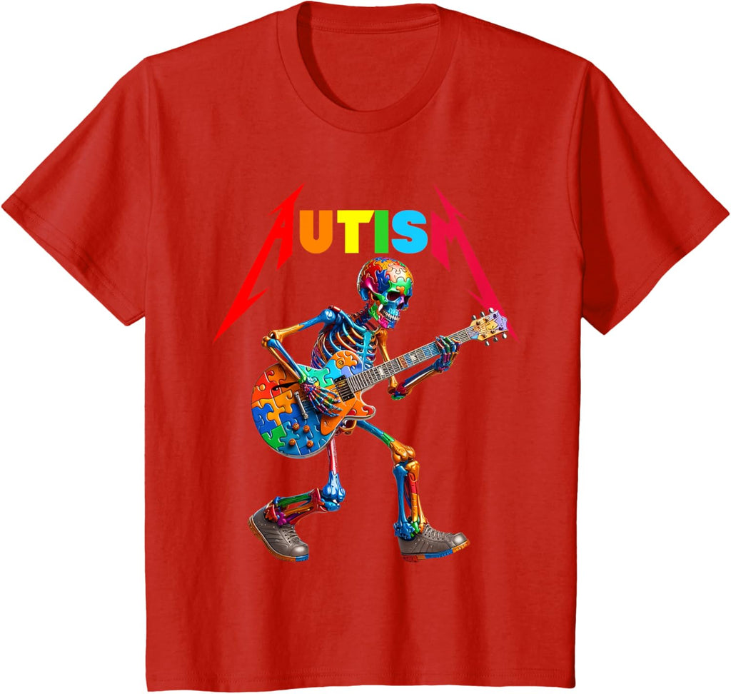 Autism Skeleton Guitar Rock Puzzle Music Autism Awareness