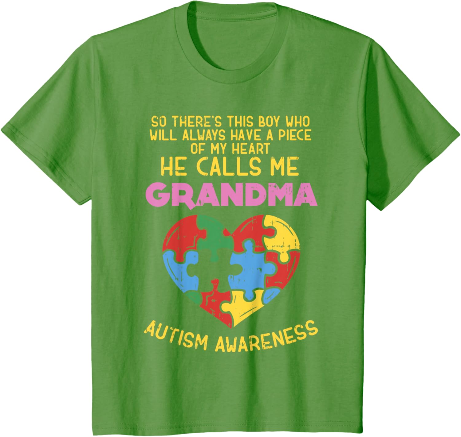 Grandma Autism Awareness Shirt Austistic Boy Piece My Heart