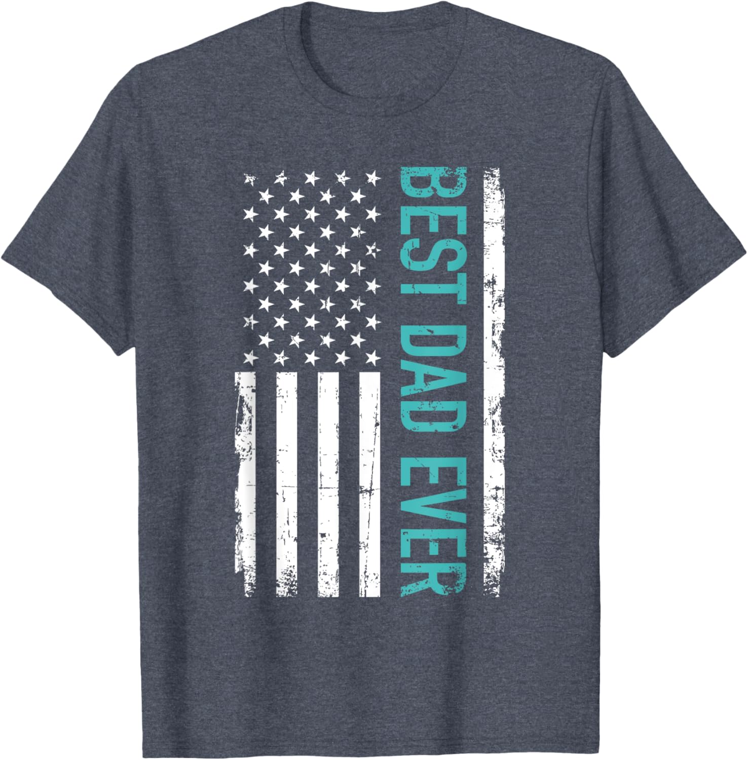 Father's day Best dad ever with US american flag Short Sleeve