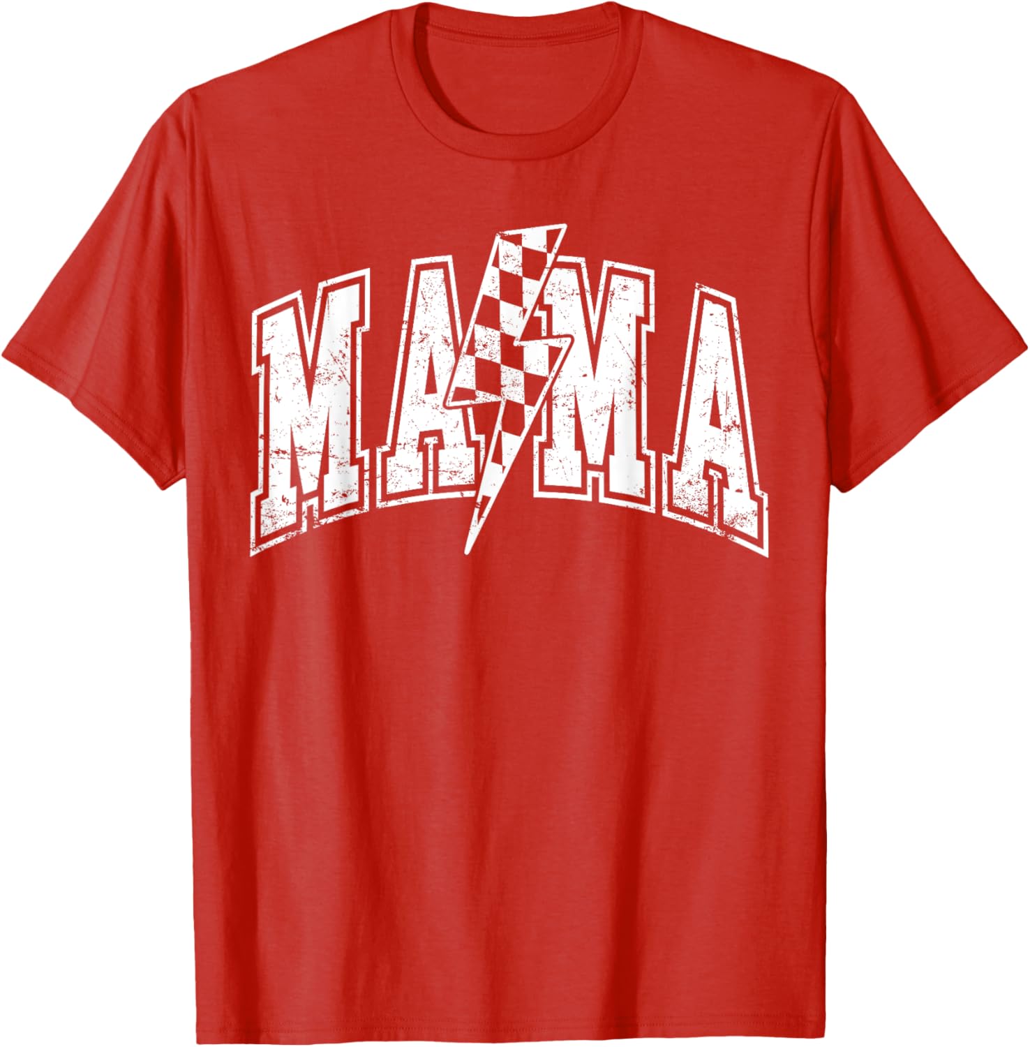 Mama Lightning Bolt Checkered Varsity Mom Women Mother's Day Mother Shirt