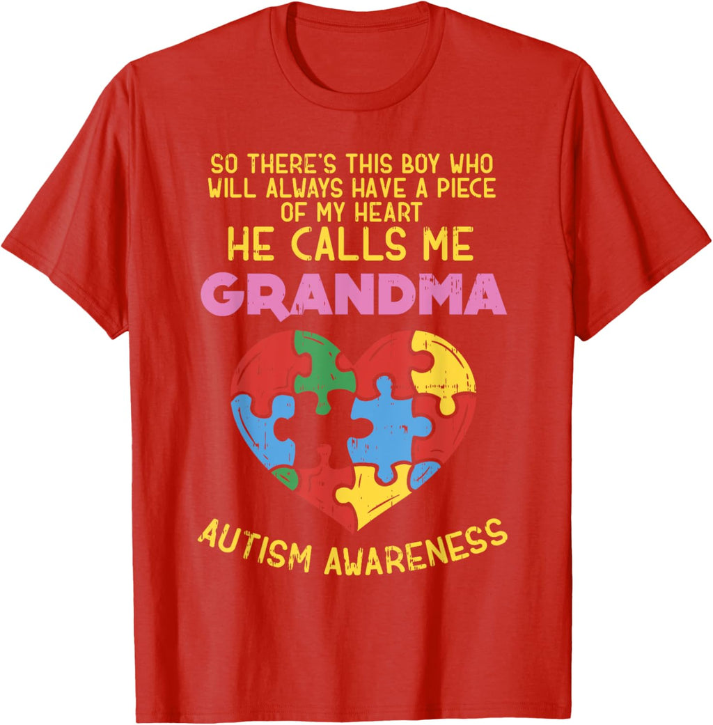 Grandma Autism Awareness Shirt Austistic Boy Piece My Heart
