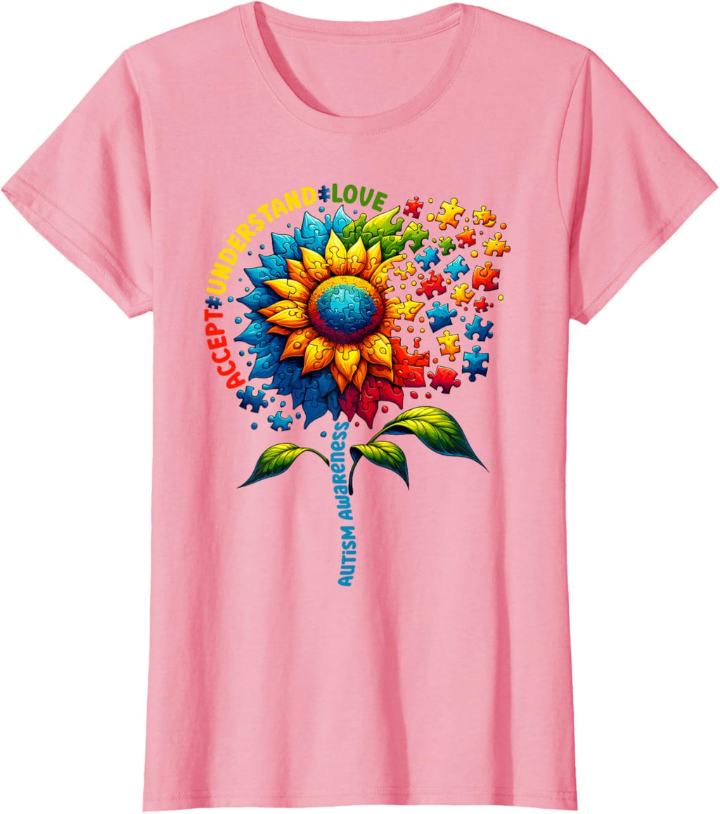 Autism Awareness Sunflower Men Women kids Autism Sunflower