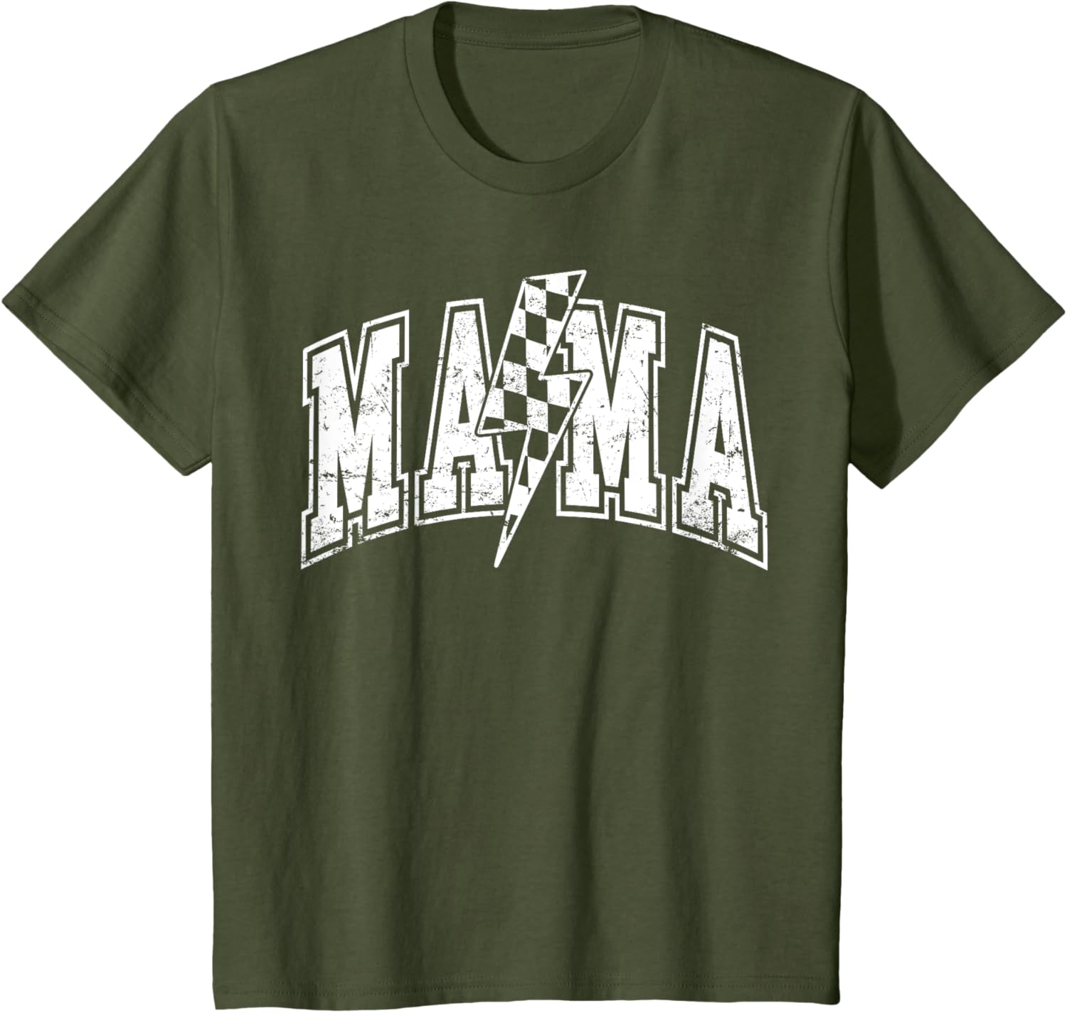 Mama Lightning Bolt Checkered Varsity Mom Women Mother's Day Mother Shirt