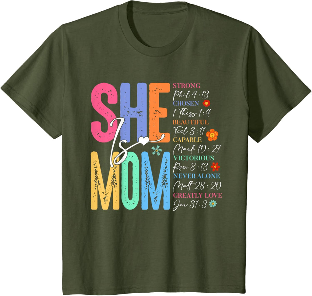 She Is Mom Christian Mother's Day Jesus Mama Religious Women