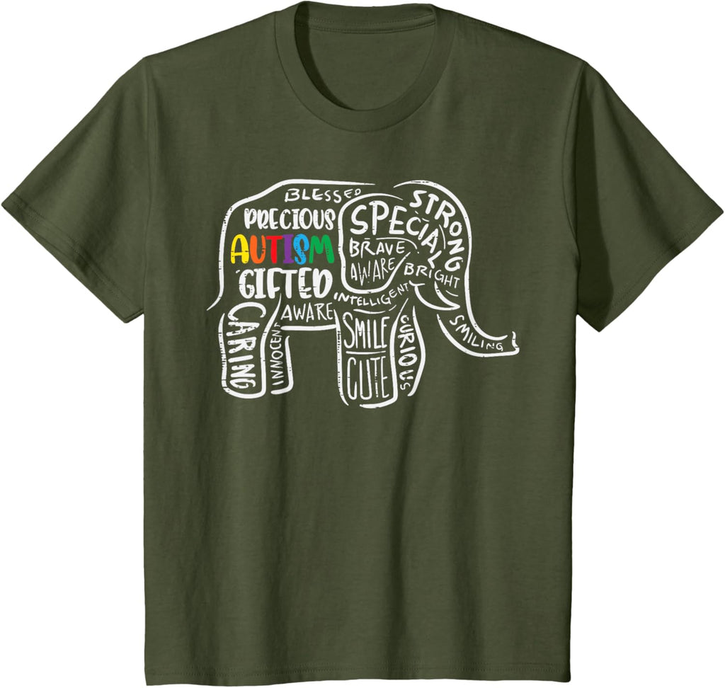 Autism Awareness Elephant Acceptance Autistic Men Women Kids