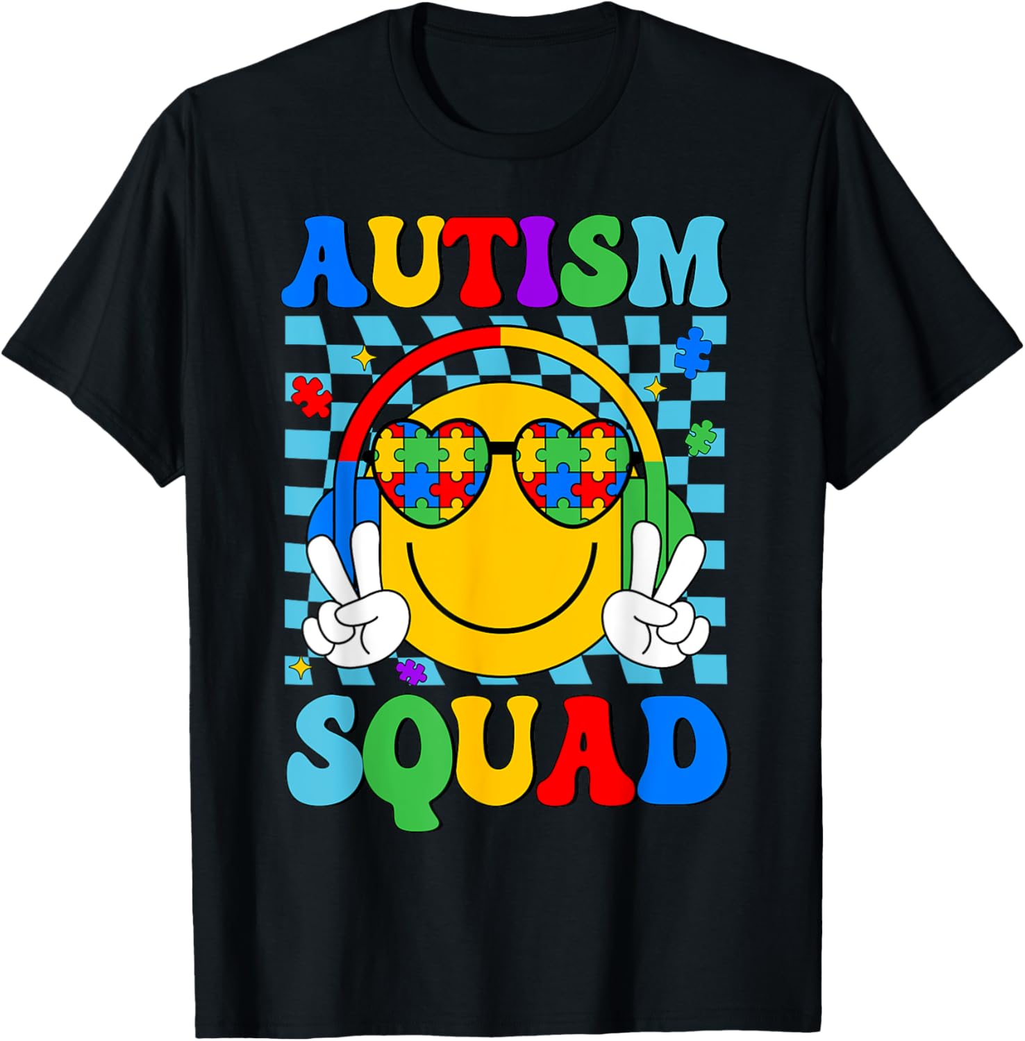 Autism Awareness Autism Squad Support Smile Face Women Men
