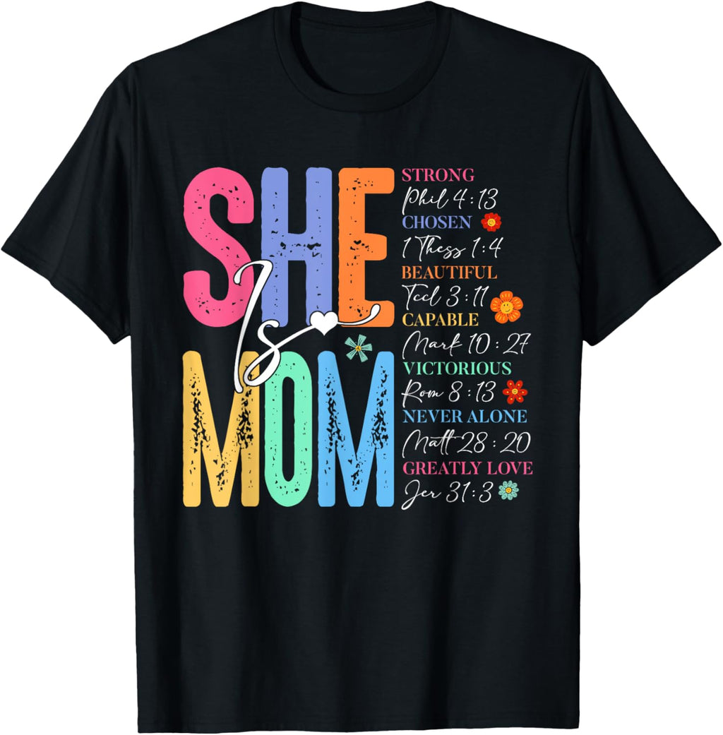 She Is Mom Christian Mother's Day Jesus Mama Religious Women