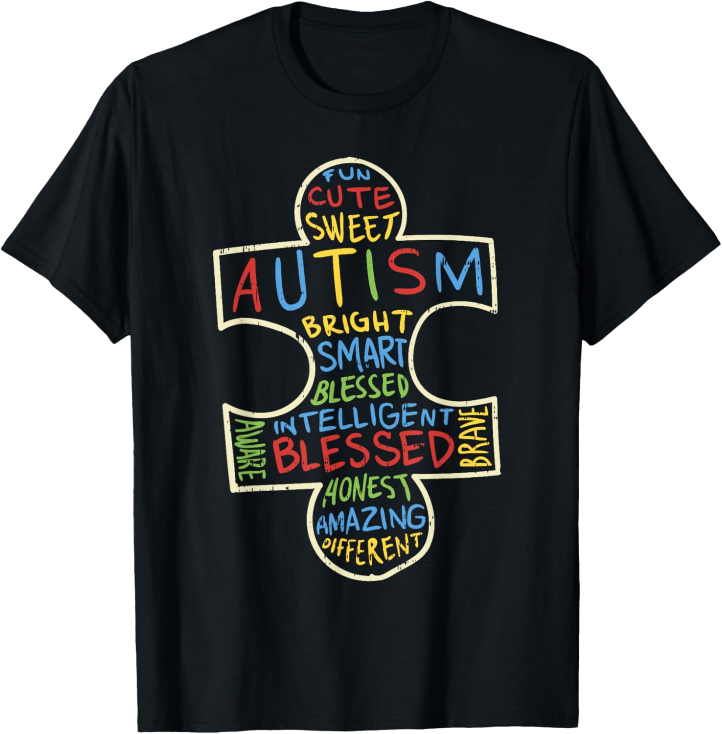 Autism Awareness Shirt Puzzle Piece Words Autistic Gift