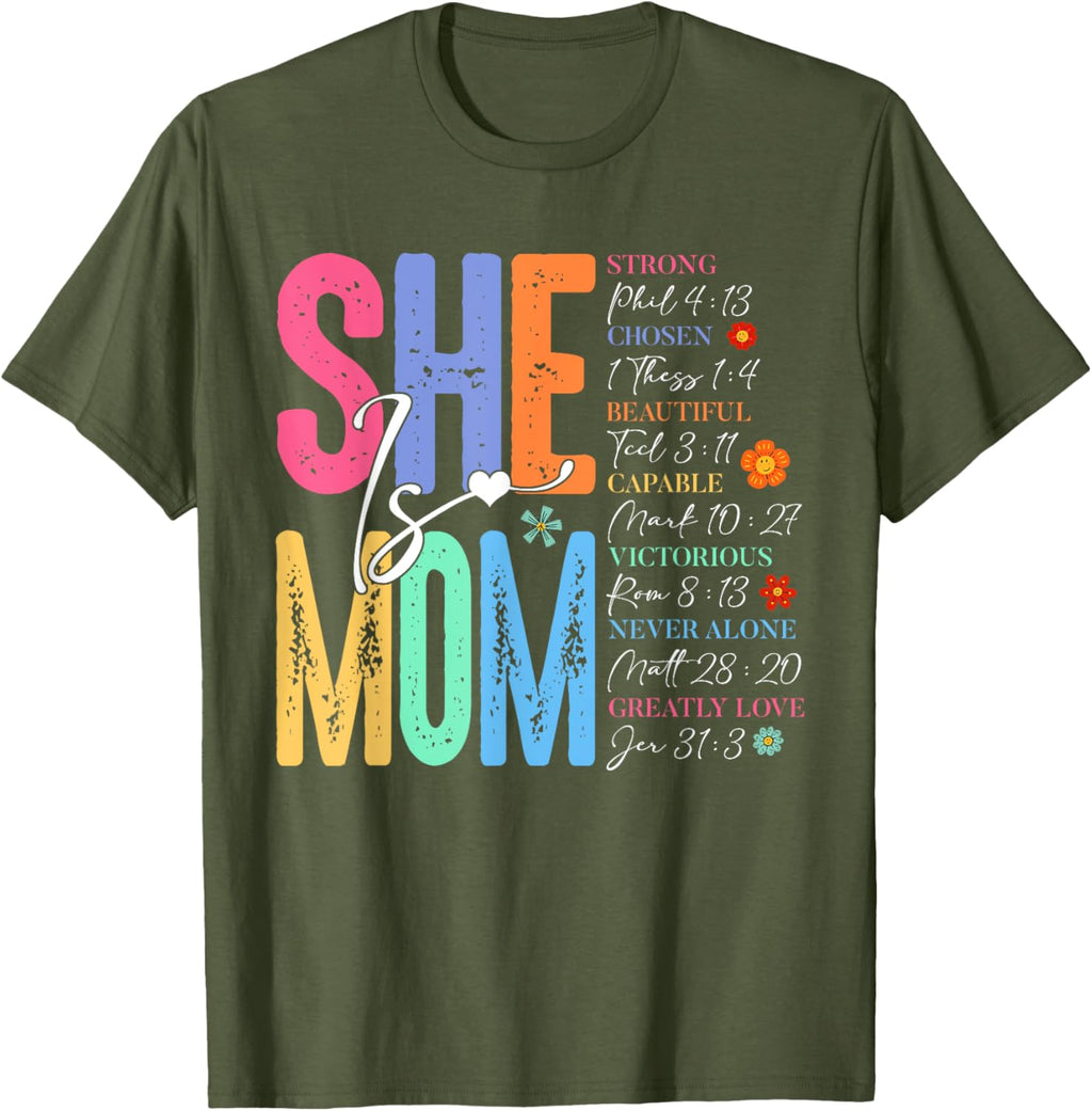 She Is Mom Christian Mother's Day Jesus Mama Religious Women