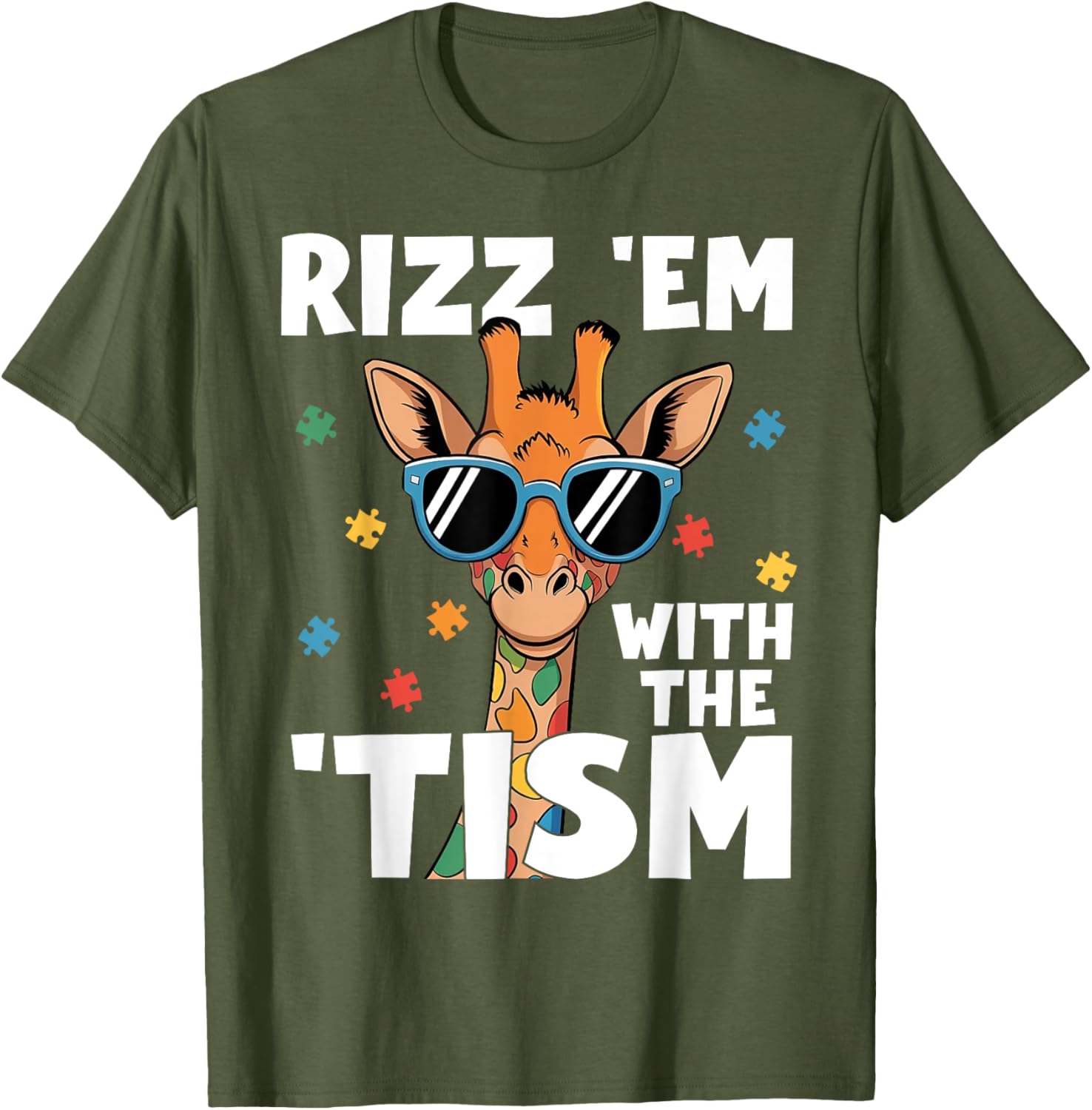 Rizz em with the tism Autism Giraffe Funny Autism Awareness