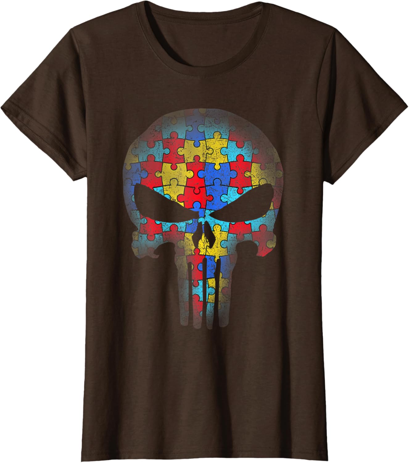 Skull Autism Awareness Puzzle Piece Mens Womens Kids