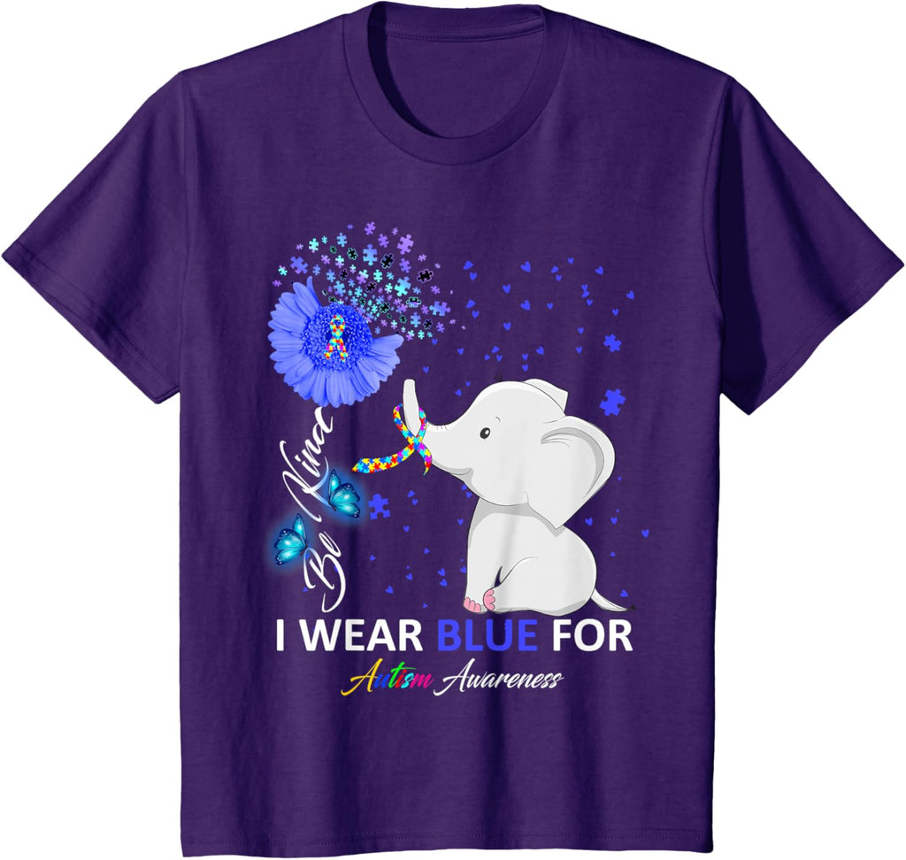 I Wear Blue Autism Awareness - Elephant Autism Awareness