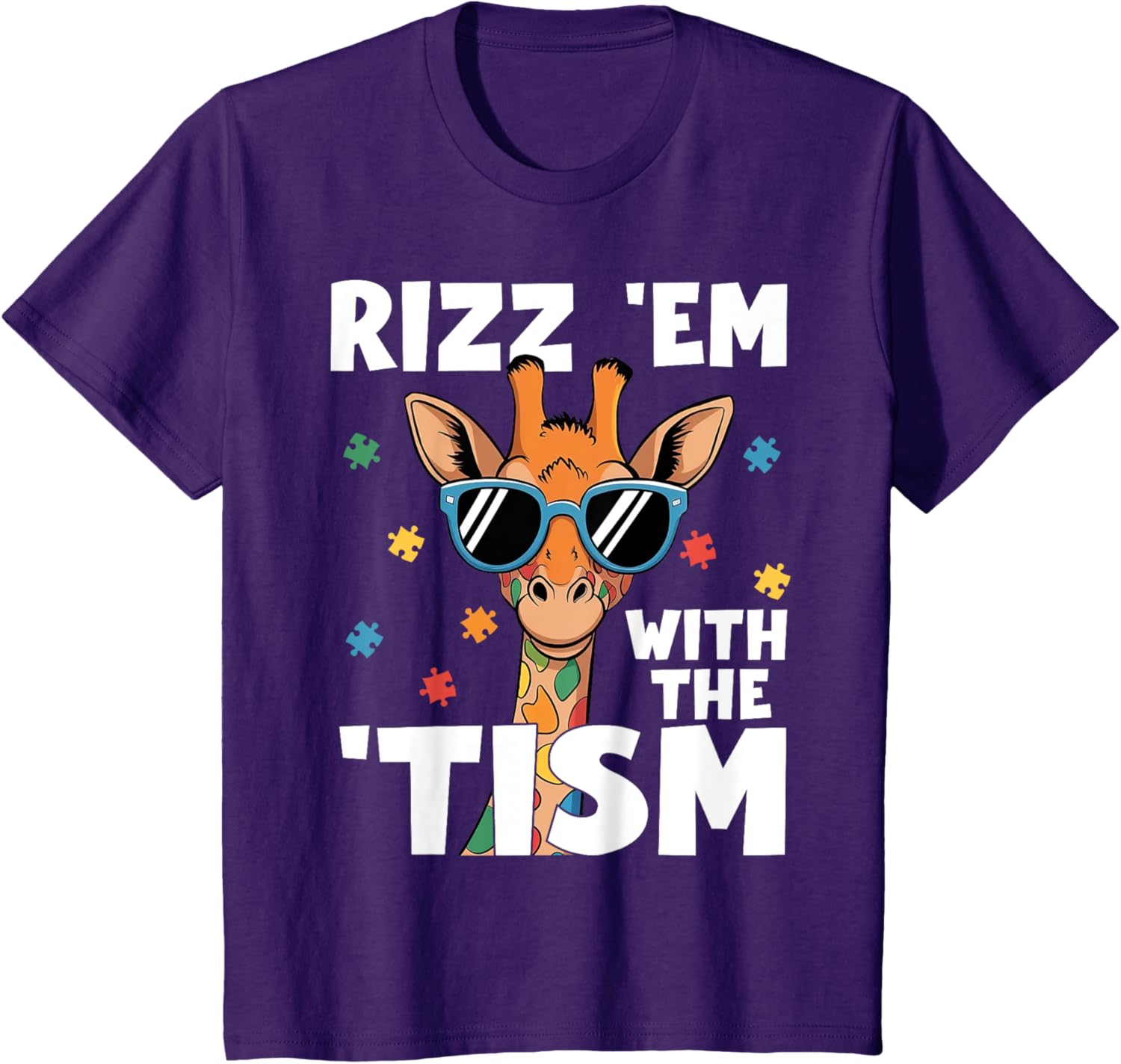 Rizz em with the tism Autism Giraffe Funny Autism Awareness
