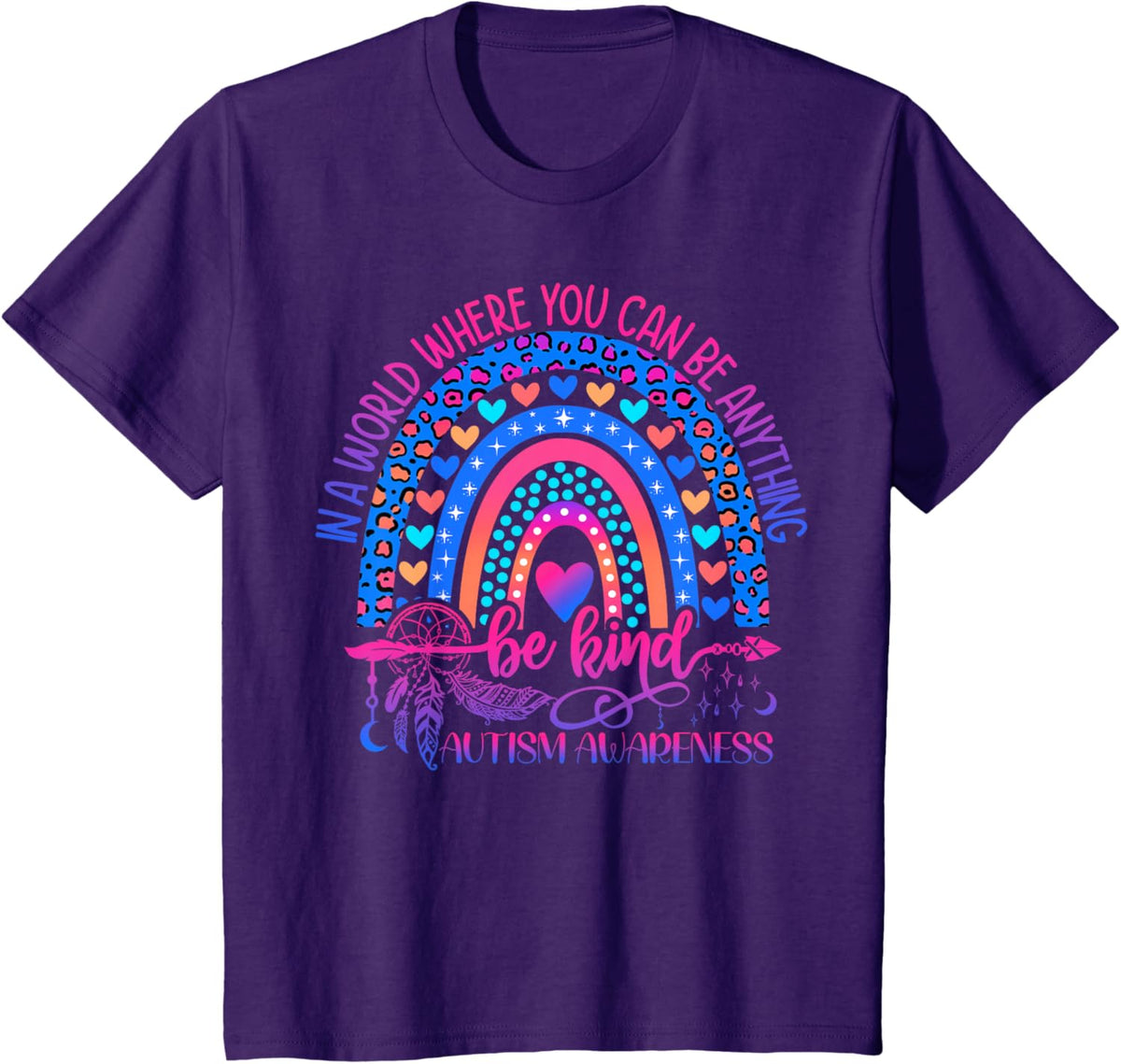 Autism Awareness Be Kind Leopard Rainbow Choose Kindness